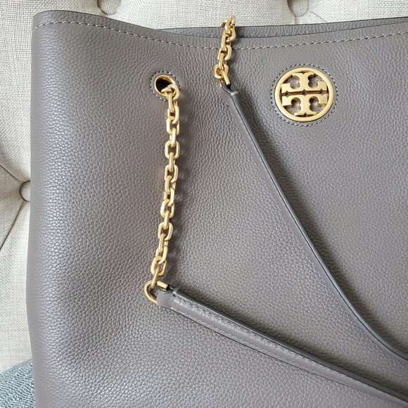 Sold!!Tory Burch grey leather tote bag - Picture 2 of 13